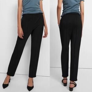 Theory Pull On Waist Double Knit Viscose Black Pant Size 12